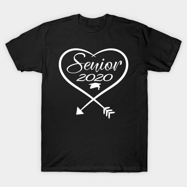Senior Graduate 2020 Trendy Arrow Heart & Hat Graduation T-Shirt by Kimmicsts